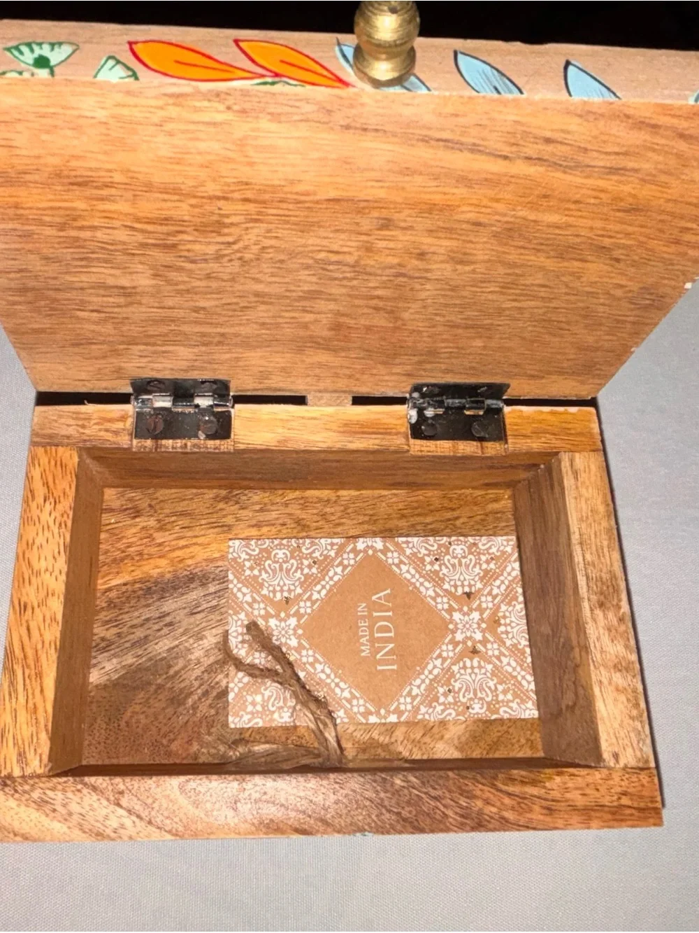 Hand-Painted Floral Wooden Keepsake Box | Decorative Trinket & Jewelry Storage